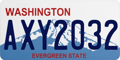 WA license plate AXY2032