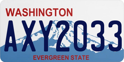 WA license plate AXY2033