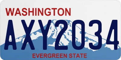 WA license plate AXY2034