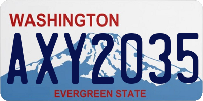 WA license plate AXY2035