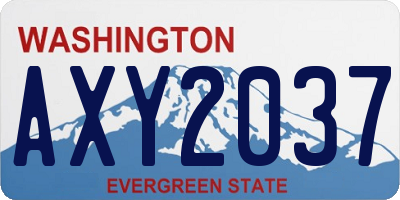 WA license plate AXY2037