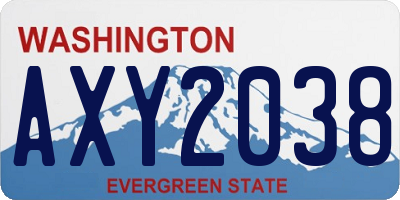 WA license plate AXY2038
