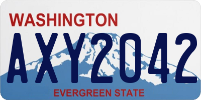 WA license plate AXY2042