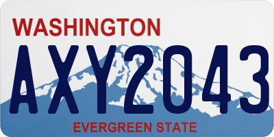 WA license plate AXY2043