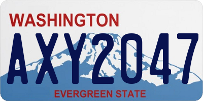 WA license plate AXY2047
