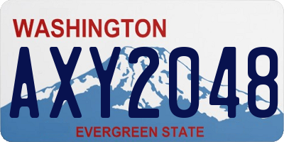 WA license plate AXY2048