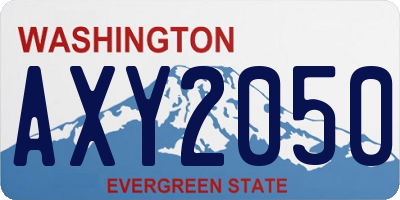 WA license plate AXY2050
