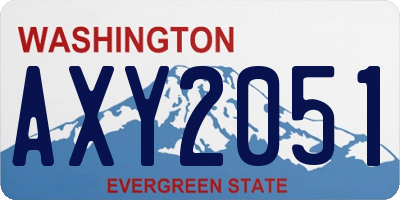 WA license plate AXY2051