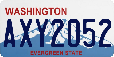 WA license plate AXY2052