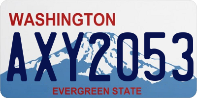 WA license plate AXY2053