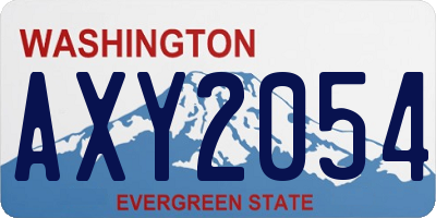 WA license plate AXY2054