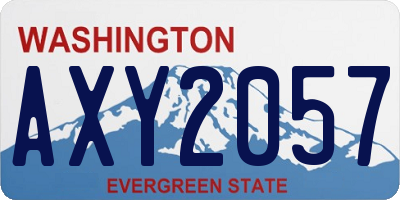 WA license plate AXY2057