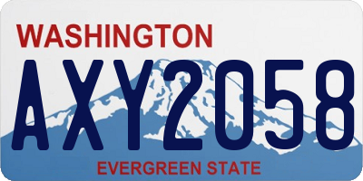 WA license plate AXY2058