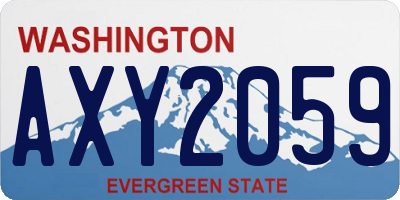 WA license plate AXY2059