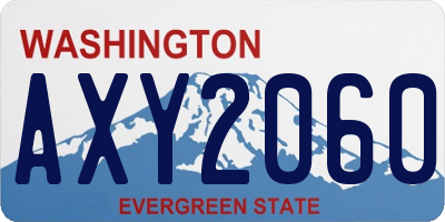 WA license plate AXY2060
