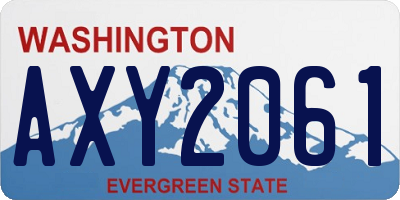 WA license plate AXY2061