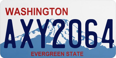 WA license plate AXY2064