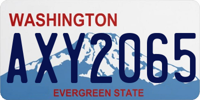 WA license plate AXY2065