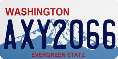 WA license plate AXY2066