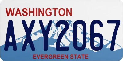 WA license plate AXY2067
