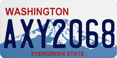 WA license plate AXY2068