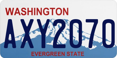 WA license plate AXY2070