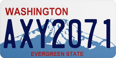 WA license plate AXY2071