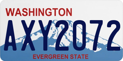 WA license plate AXY2072