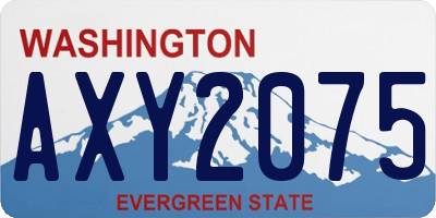 WA license plate AXY2075