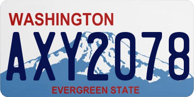 WA license plate AXY2078