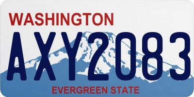 WA license plate AXY2083