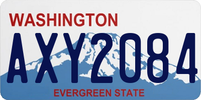 WA license plate AXY2084