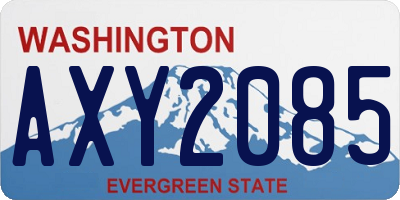 WA license plate AXY2085