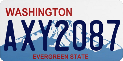 WA license plate AXY2087
