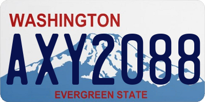 WA license plate AXY2088