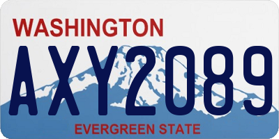 WA license plate AXY2089