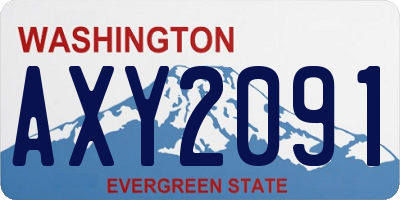 WA license plate AXY2091