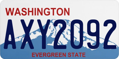 WA license plate AXY2092