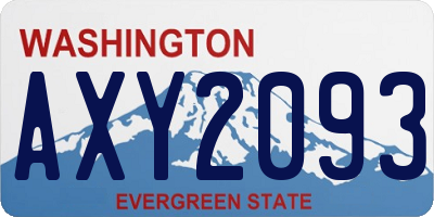 WA license plate AXY2093
