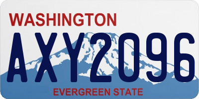 WA license plate AXY2096