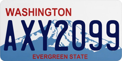 WA license plate AXY2099