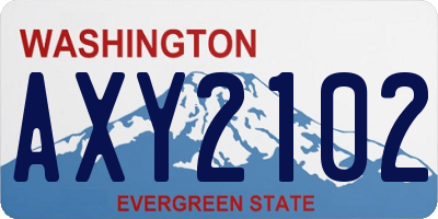 WA license plate AXY2102