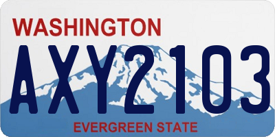 WA license plate AXY2103
