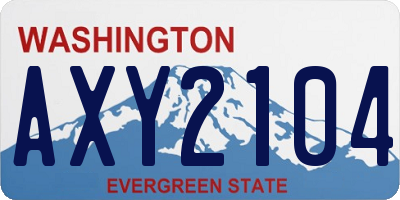 WA license plate AXY2104