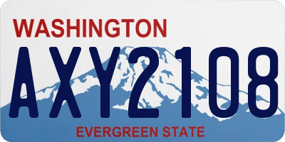 WA license plate AXY2108
