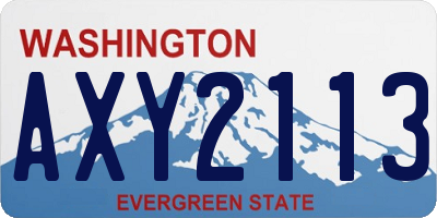 WA license plate AXY2113