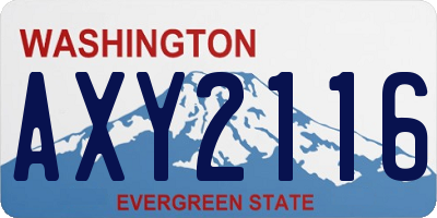 WA license plate AXY2116