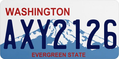 WA license plate AXY2126