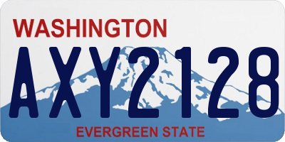 WA license plate AXY2128