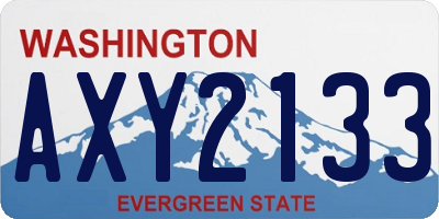 WA license plate AXY2133